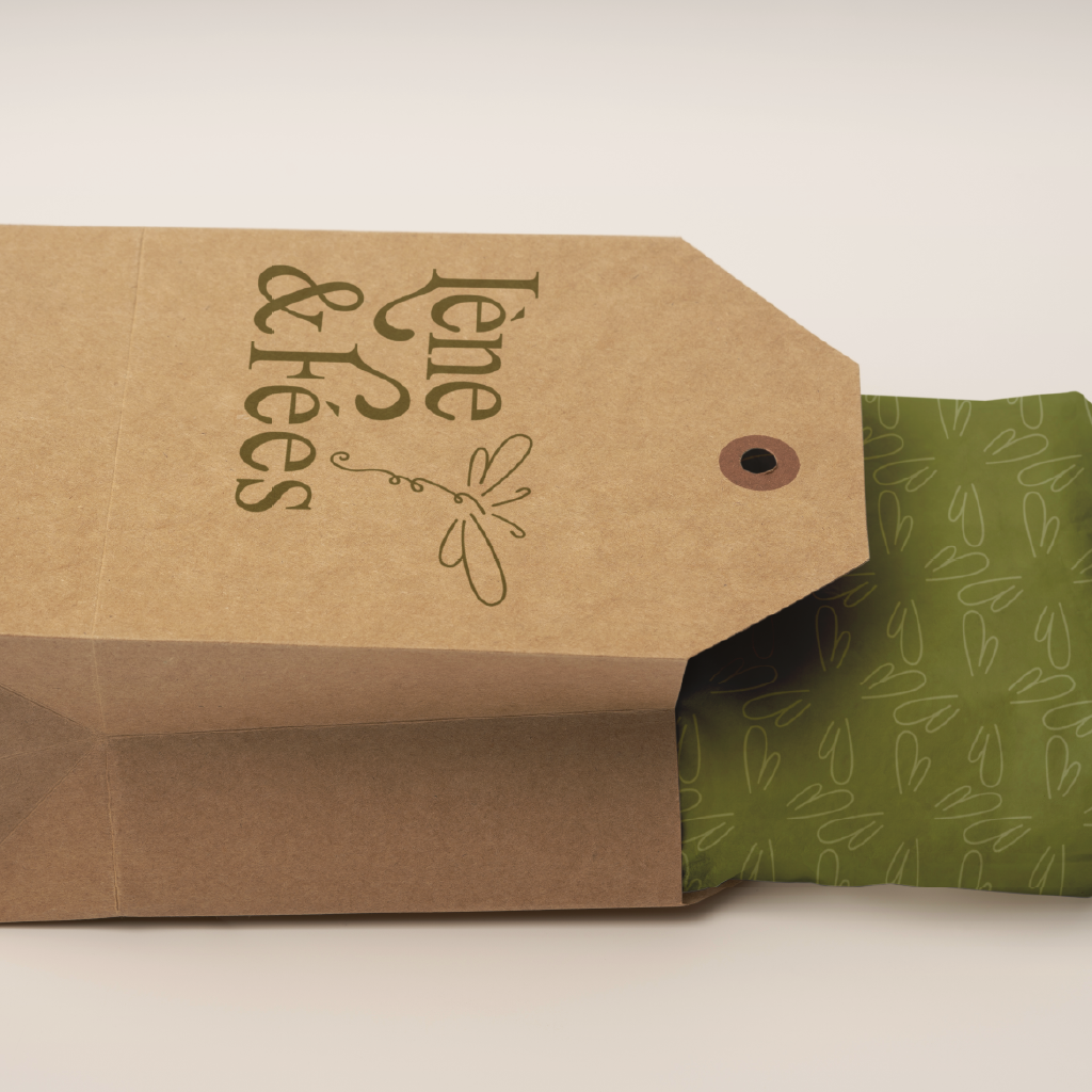 Packaging Lène & Fées avec identité graphique